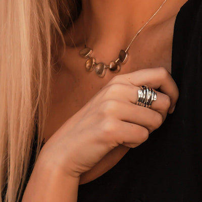 Bliss - Anillo vintage de plata maciza