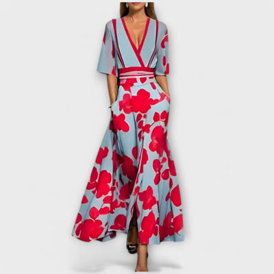 Elise | Vestido billetera floral elegante