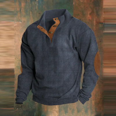 Sudadera informal con cuello alto y mangas largas
