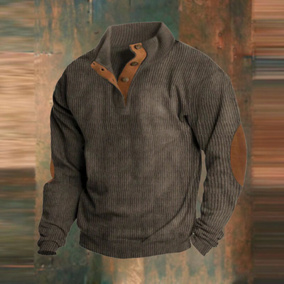 Sudadera informal con cuello alto y mangas largas