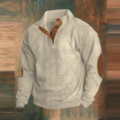 Sudadera informal con cuello alto y mangas largas