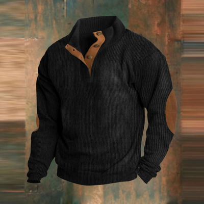 Sudadera informal con cuello alto y mangas largas
