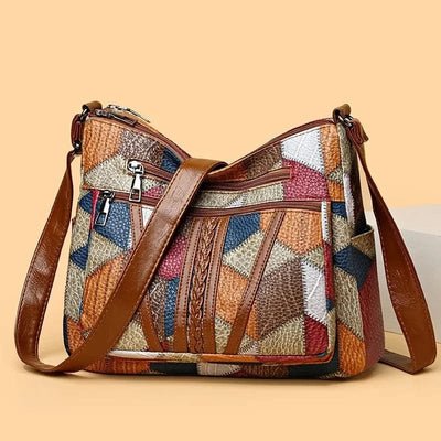 Zavelli™ | Bolso de mano de cuero estilo mosaico