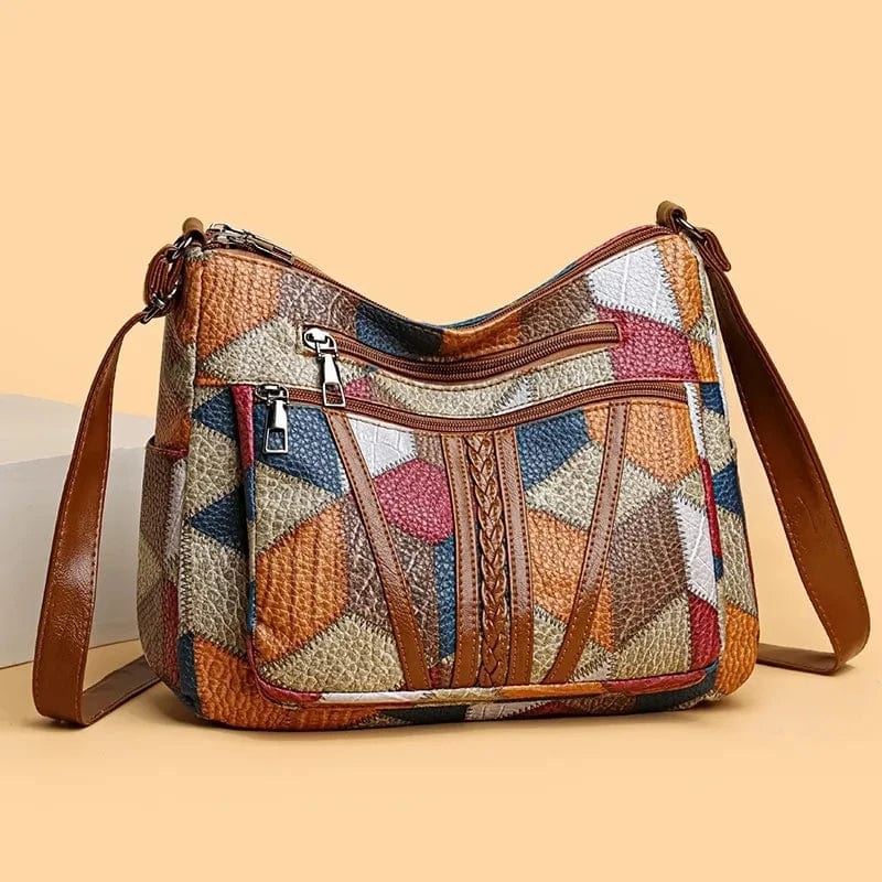 Zavelli™ | Bolso de mano de cuero estilo mosaico