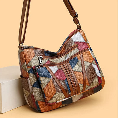 Zavelli™ | Bolso de mano de cuero estilo mosaico