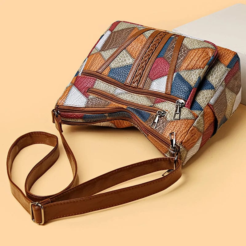 Zavelli™ | Bolso de mano de cuero estilo mosaico