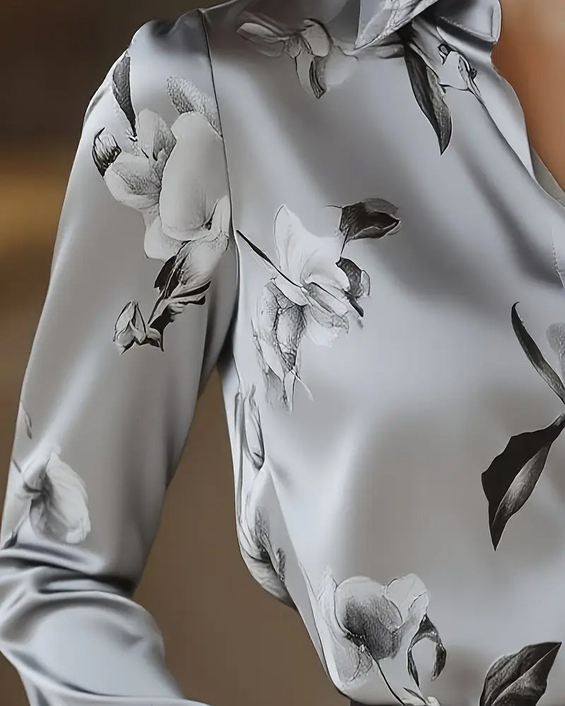 Camisa con Estampado Floral Retro