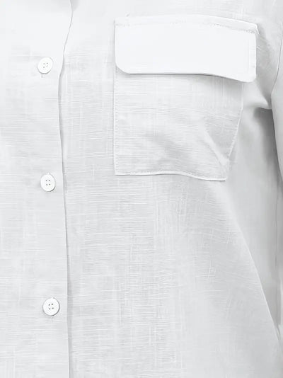 Camisa de algodón con bolsillos