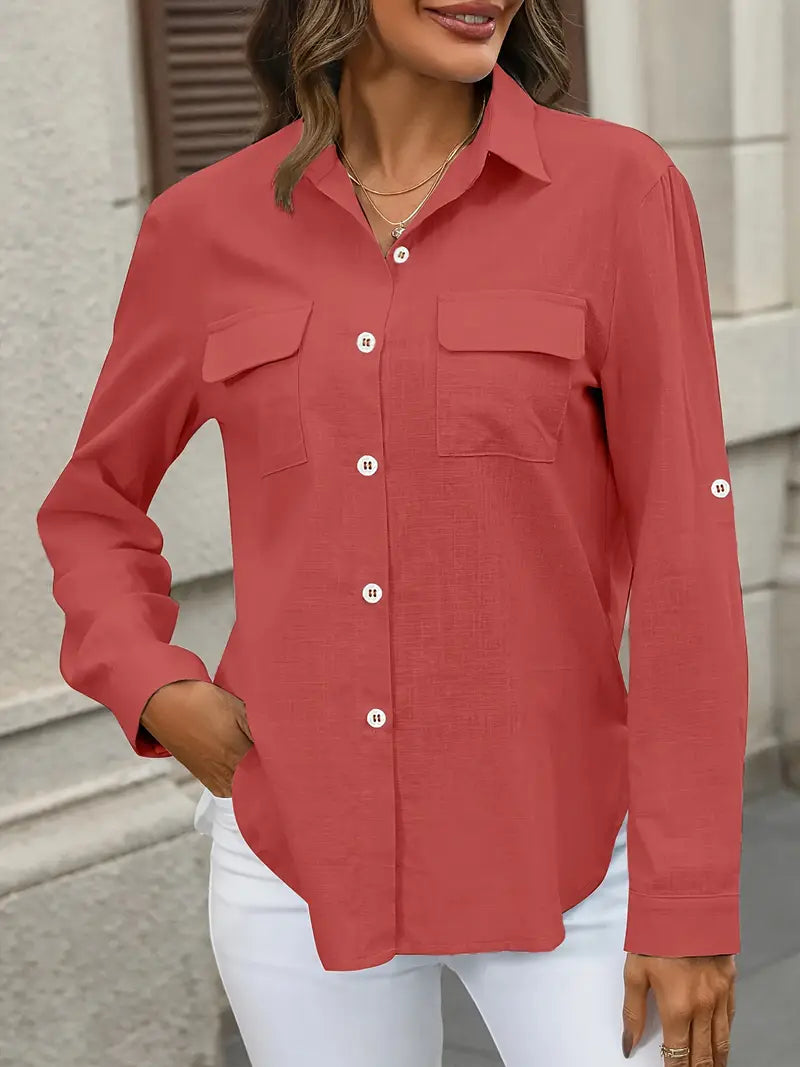 Camisa de algodón con bolsillos