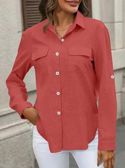Camisa de algodón con bolsillos