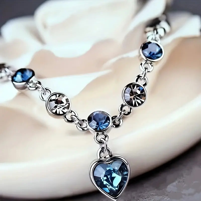 Pulsera de corazones de cristal del mar | Juntos contra la diabetes