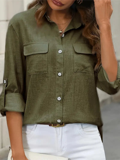 Camisa de algodón con bolsillos