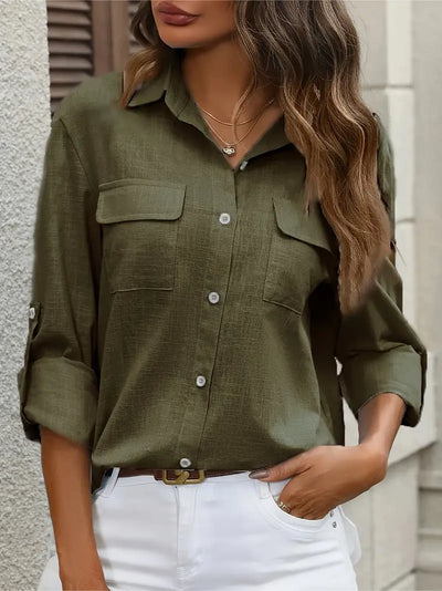 Camisa de algodón con bolsillos