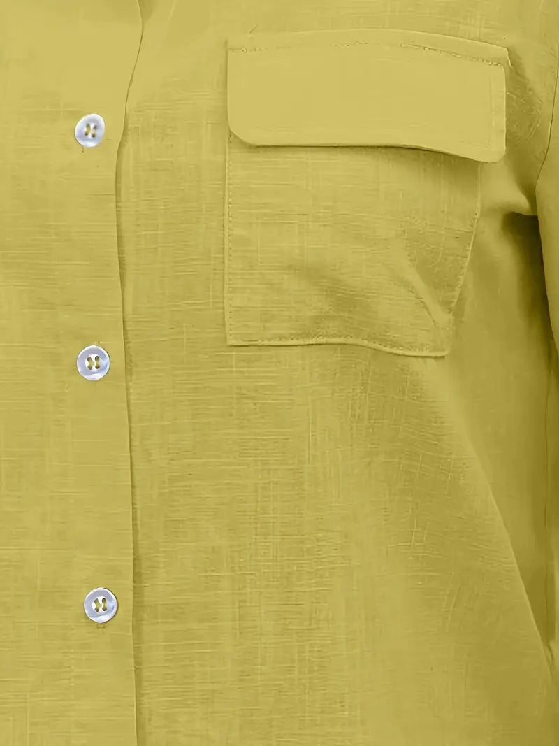 Camisa de algodón con bolsillos