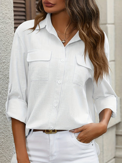 Camisa de algodón con bolsillos