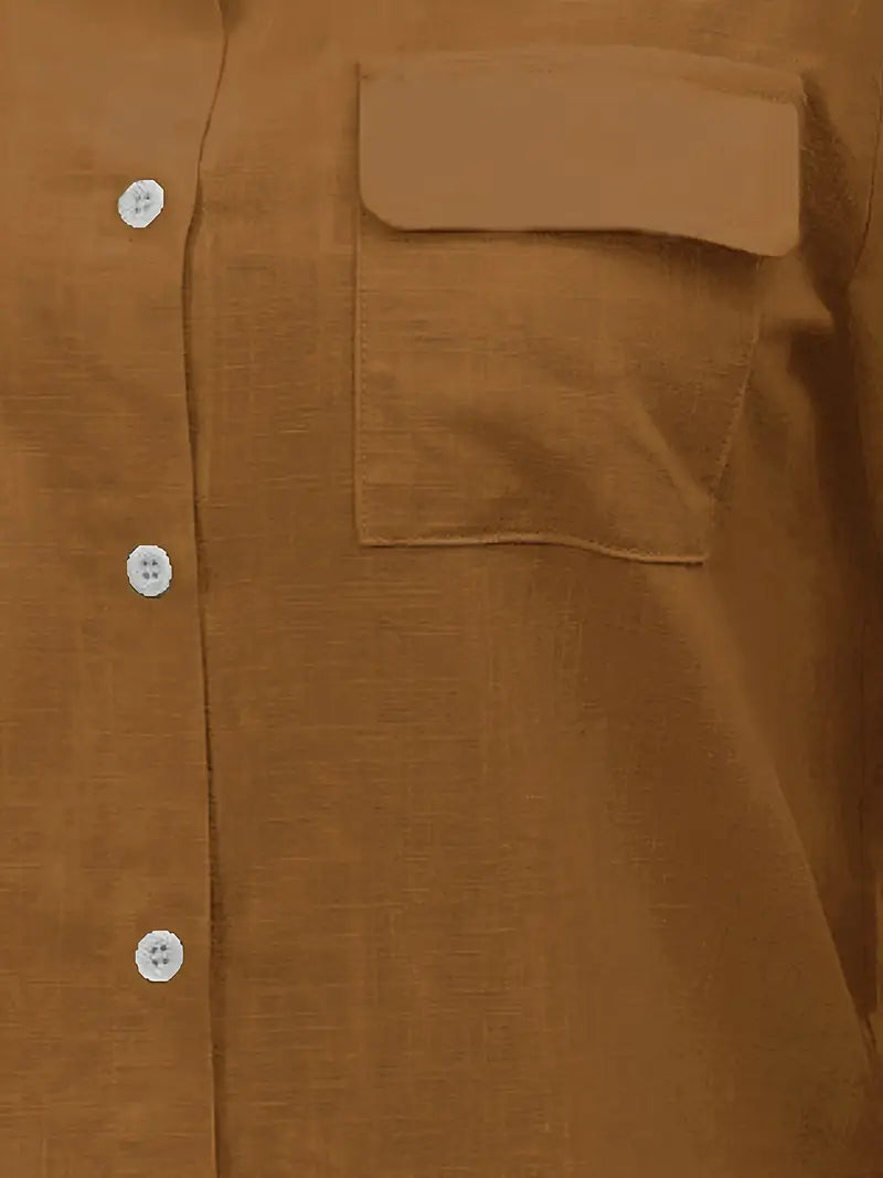 Camisa de algodón con bolsillos
