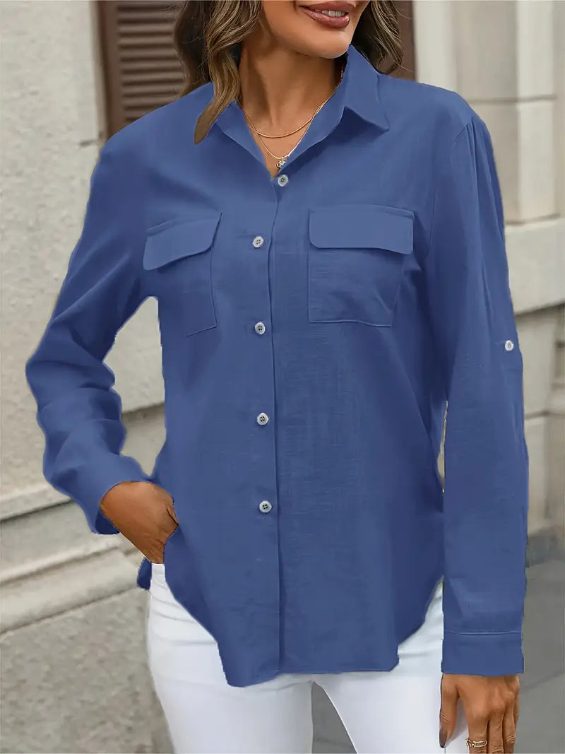 Camisa de algodón con bolsillos