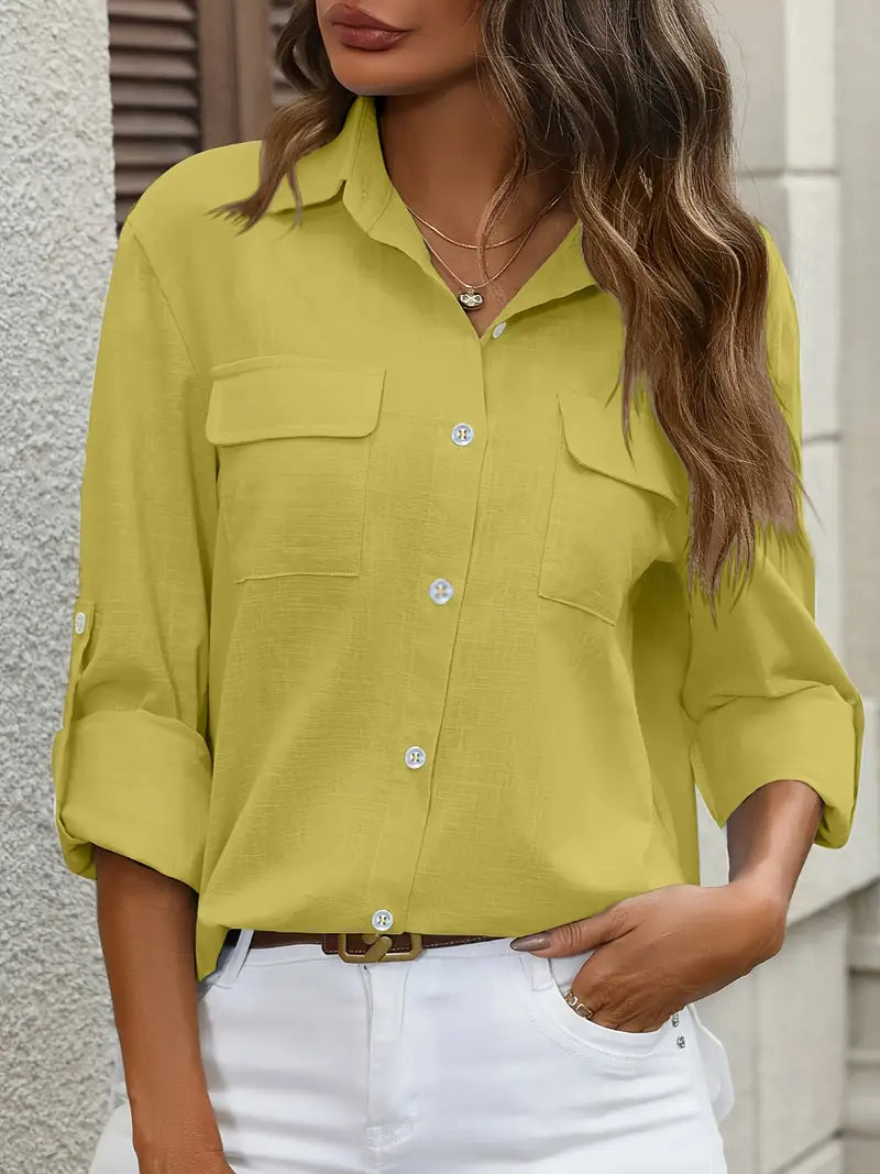 Camisa de algodón con bolsillos